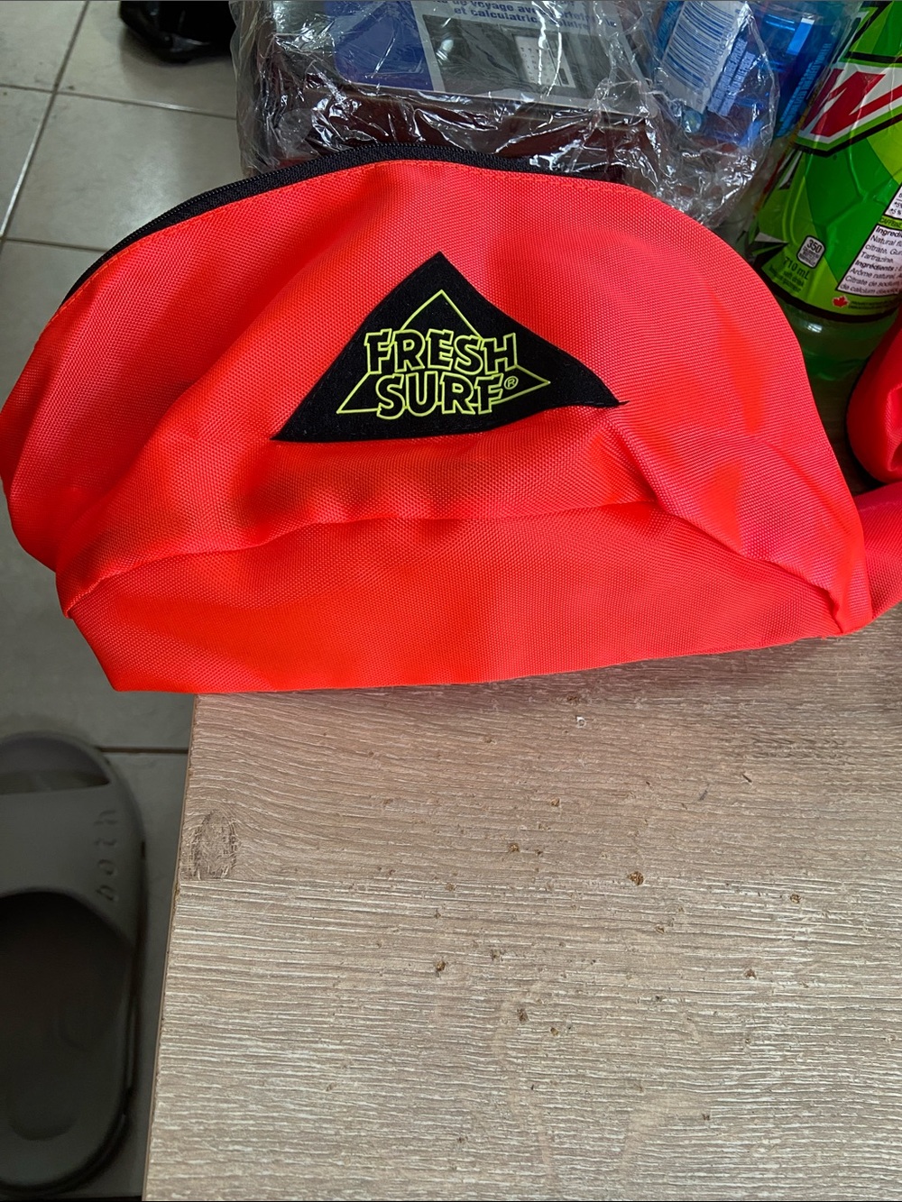 Vintage Fresh Surf Neon Coral Zip Pouch Fannypak